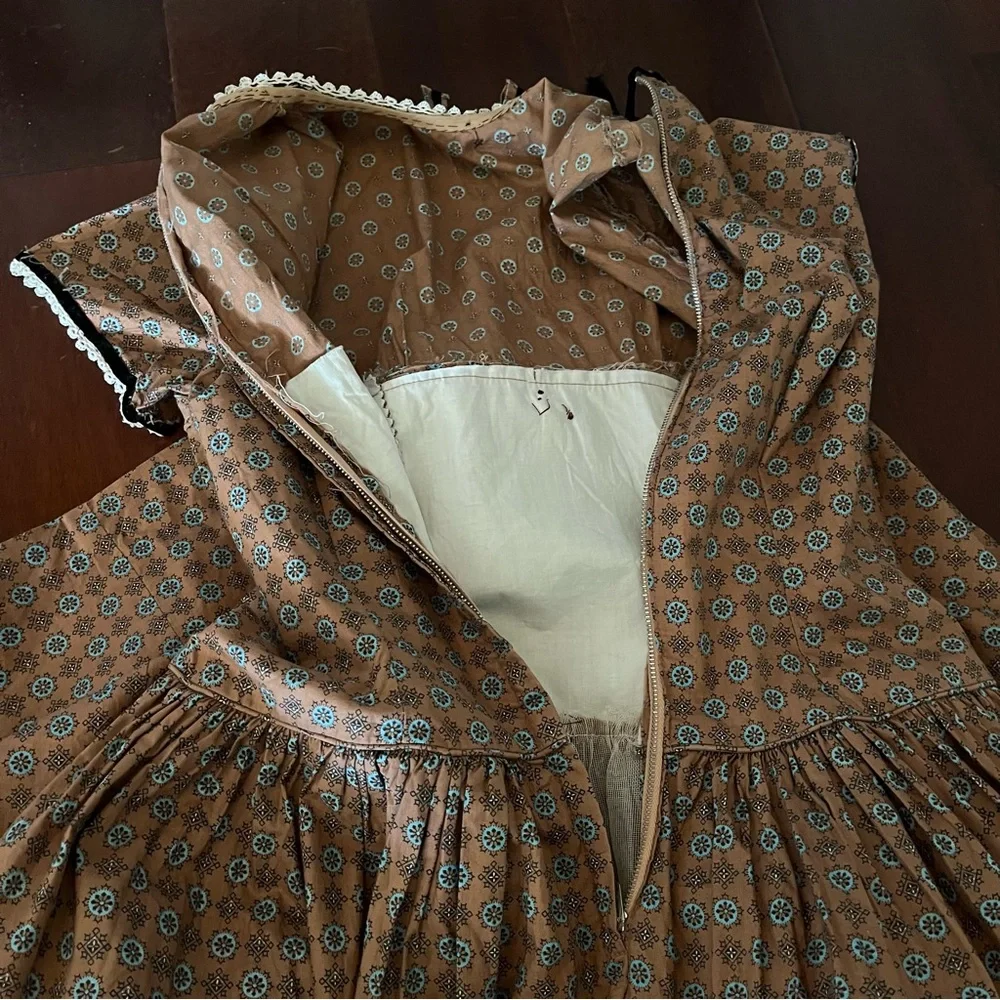 vintage 40s 50s calico dress bows 🤎🖤🤎 - Picture 10 of 11